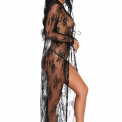 3WISHES Long Lace Flyaway Robe