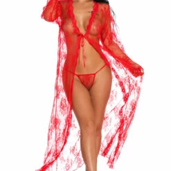 3WISHES Long Lace Flyaway Robe