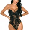 3WISHES Patterned Lace Lingerie Teddy