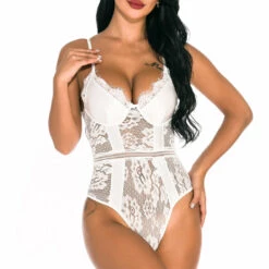 3WISHES Patterned Lace Lingerie Teddy