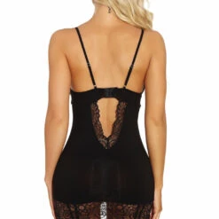 3WISHES Feather Lace Chemise Lingerie