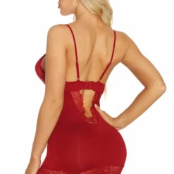 3WISHES Feather Lace Chemise Lingerie