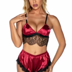 3WISHES Lingerie Satin Desires Bra Set