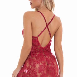 3WISHES Lingerie Simply Cinched Lace Chemise