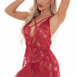 3WISHES Lingerie Simply Cinched Lace Chemise