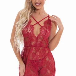 3WISHES Lingerie Simply Cinched Lace Chemise