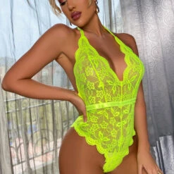 3WISHES Lingerie Neon Daisies Teddy