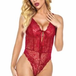 3WISHES Tie Front Lace Teddy 7 3WISHES Tie Front Lace Teddy
