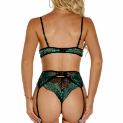 3WISHES Romantic Emerald Bra Set Lingerie