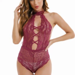 3WISHES High Neck Hottie Teddy Lingerie 15 3WISHES High Neck Hottie Teddy Lingerie