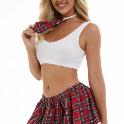 3WISHES Lingerie Plaid Playtime Set