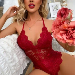 3WISHES Lingerie Rosey Red Teddy 8 3WISHES Lingerie Rosey Red Teddy