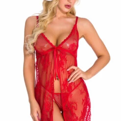 3WISHES Lingerie Patterned Lace And Mesh Babydoll 9 3WISHES Lingerie Patterned Lace And Mesh Babydoll