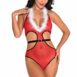 3WISHES Teddy Lingerie Santa Crossing Teddy