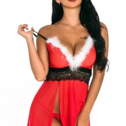 3WISHES Sleigh It Babydoll Lingerie