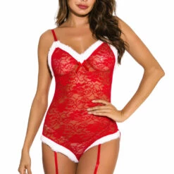 3WISHES Lingerie Naughty List Teddy