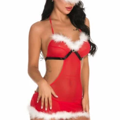 3WISHES Mistletoe Mistress Chemise Lingerie
