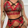 3WISHES Don't Mesh With Me Bra Set Lingerie