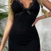 Elegant Moments Lingerie Black As Night Chemise