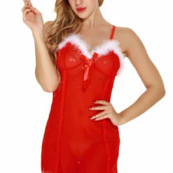 3WISHES Holiday Chemise Set Lingerie