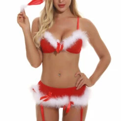3WISHES Lingerie Playtime Santa Set