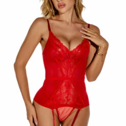 3WISHES Ruby Red Garter Bustier