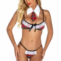 3WISHES Perfect In Plaid Lingerie Set