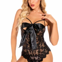 3WISHES Bow Front Bodysuit Lingerie 17 3WISHES Bow Front Bodysuit Lingerie