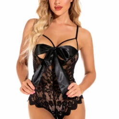 3WISHES Bow Front Bodysuit Lingerie 18 3WISHES Bow Front Bodysuit Lingerie