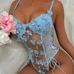 3WISHES Flower Garden Teddy Lingerie 10 3WISHES Flower Garden Teddy Lingerie