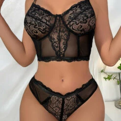 3WISHES Pretty Patterned Bralette Set