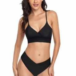 3WISHES Not So Basic Black Bikini Sexy Swimwear