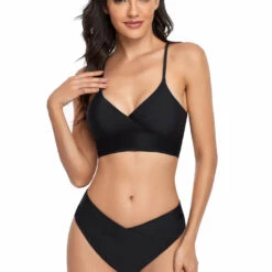 3WISHES Not So Basic Black Bikini Sexy Swimwear