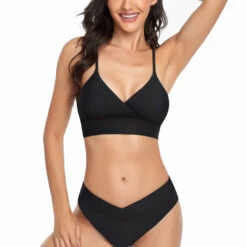 3WISHES Not So Basic Black Bikini Sexy Swimwear