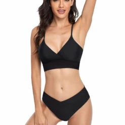3WISHES Not So Basic Black Bikini Sexy Swimwear
