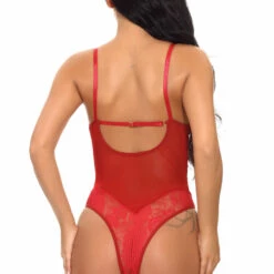 3WISHES Teddy Lingerie Romantic Rose Lace Teddy