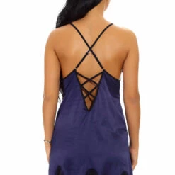 3WISHES Chemise Lingerie Satin And Lace Sleepwear Chemise