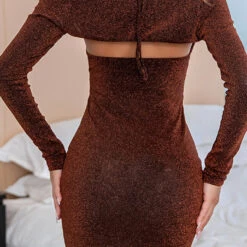 3WISHES Clothing Red Ribbed Dress And Shrug