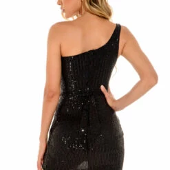 3Wishes One Shoulder Sequin Mini Dress 19 3Wishes One Shoulder Sequin Mini Dress