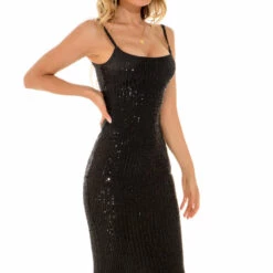 3Wishes Sleek Glitter Midi Dress 11 3Wishes Sleek Glitter Midi Dress