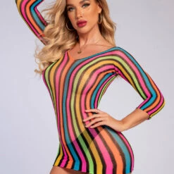 3WISHES Lingerie Multicolor Net Chemise