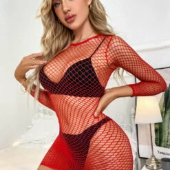 3WISHES Chemise Lingerie Simply Seamless Fishnet Chemise